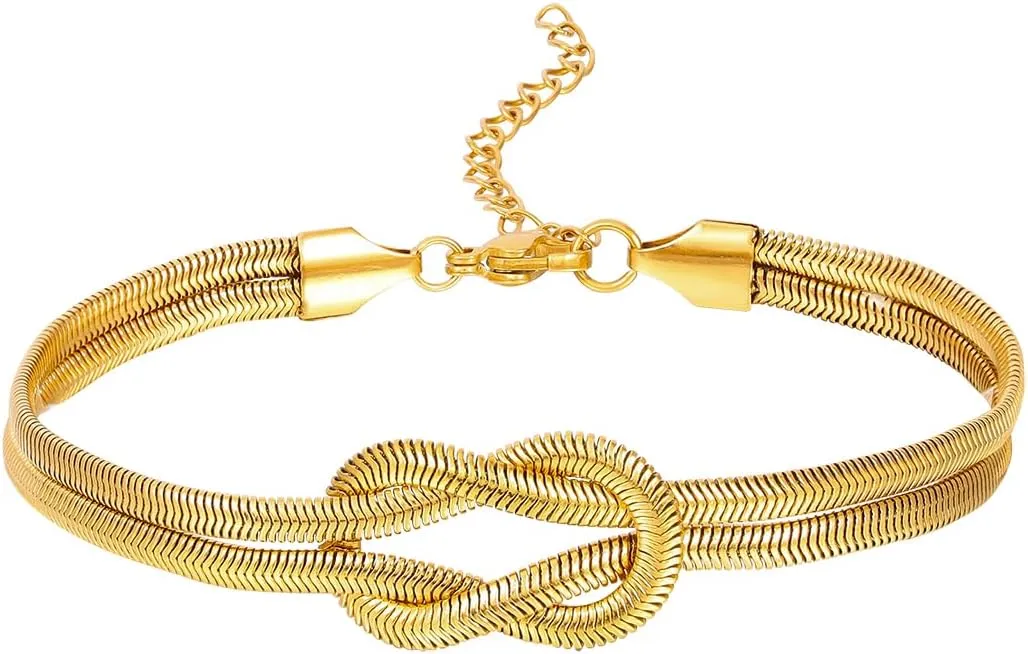 Love Knot Snake Chain Infinity Bracelets Friendship Bracelets Valentine Christmas Gifts For Her Jewelry