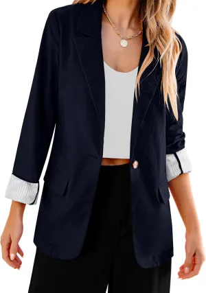 luvamia Blazers for Women Business Casual Dressy Work Fashion Lightweight Spring Summer Linen Unlined 2025 Suit Jackets
