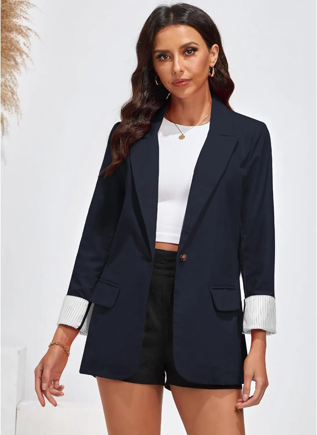 luvamia Blazers for Women Business Casual Dressy Work Fashion Lightweight Spring Summer Linen Unlined 2025 Suit Jackets