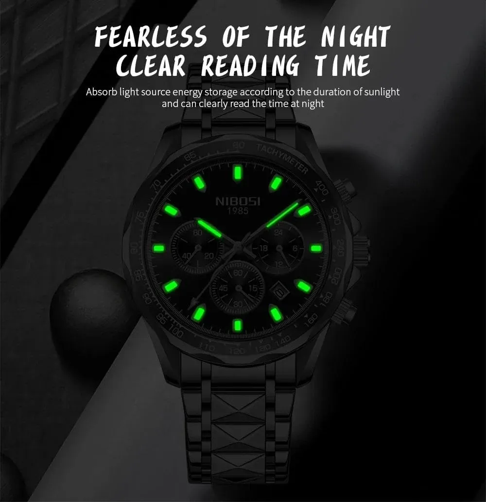Luxury Casual Watch Business Male Wrist Watches Date Clock Waterproof Chronograph Mens Watch