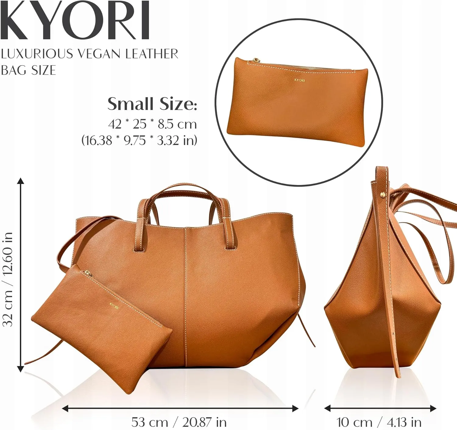 MAIYA Women's Ultrafiber Leather Trendy Work Tote Shoulder Hand Bag with Mini Bag and Pouch Included, Large