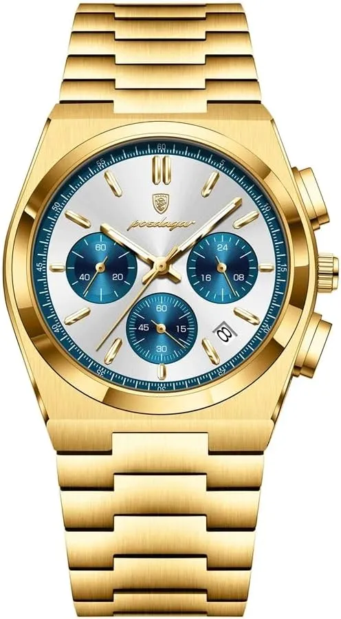 Man Quartz Watch Sport Watch for Men's Waterproof Luminous Date Chronograph Business Fashion Stainless Steel Watches