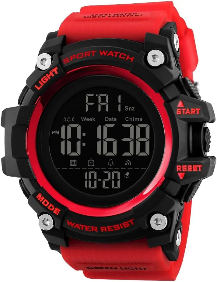 MASTOP Brand Mens Digital Watches Big Dial Multifunction Chronograph Outdoor Waterproof Sport Wrist Watch