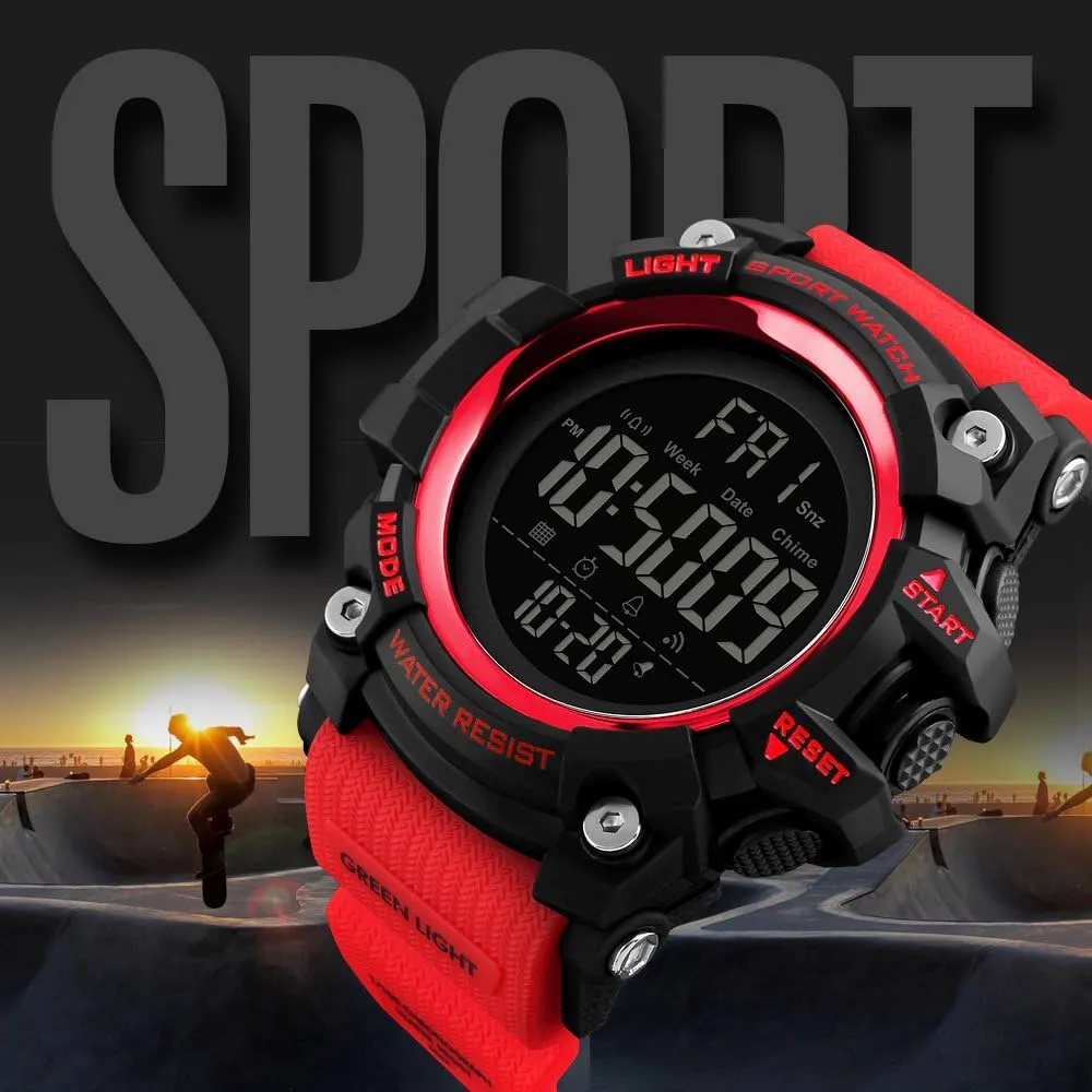 MASTOP Brand Mens Digital Watches Big Dial Multifunction Chronograph Outdoor Waterproof Sport Wrist Watch
