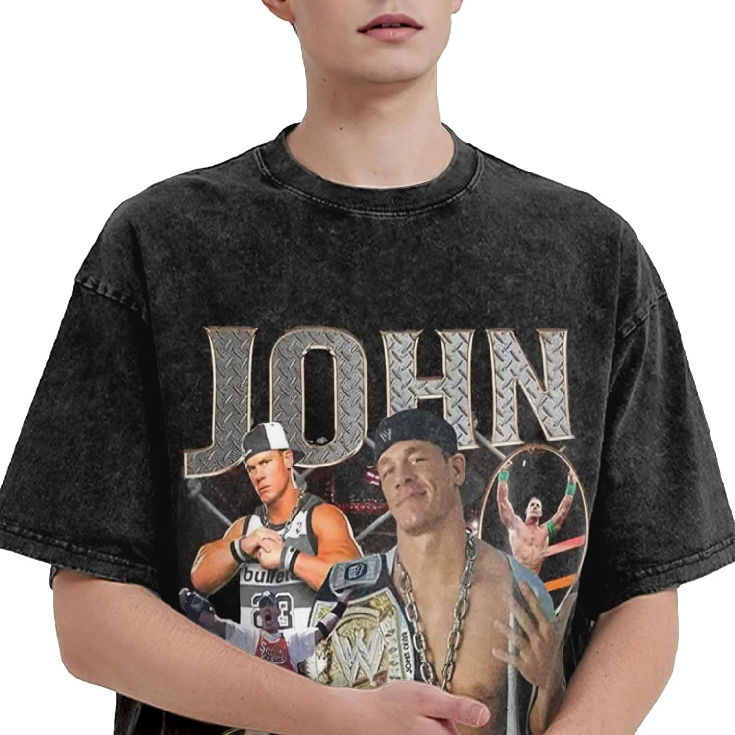 Men Vintage Oversized Casual Drop Shoulder T-Shirts Loose Tee Top