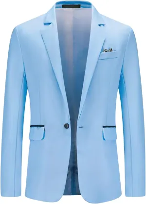 Men's Casual Suit Blazer Business Jackets Slim Fit Lightweight Long Sleeve Sport Coats for Wedding Prom Party