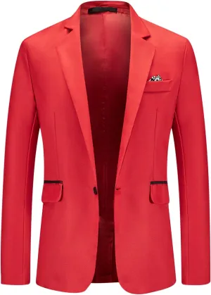 Men's Casual Suit Blazer Business Jackets Slim Fit Lightweight Long Sleeve Sport Coats for Wedding Prom Party