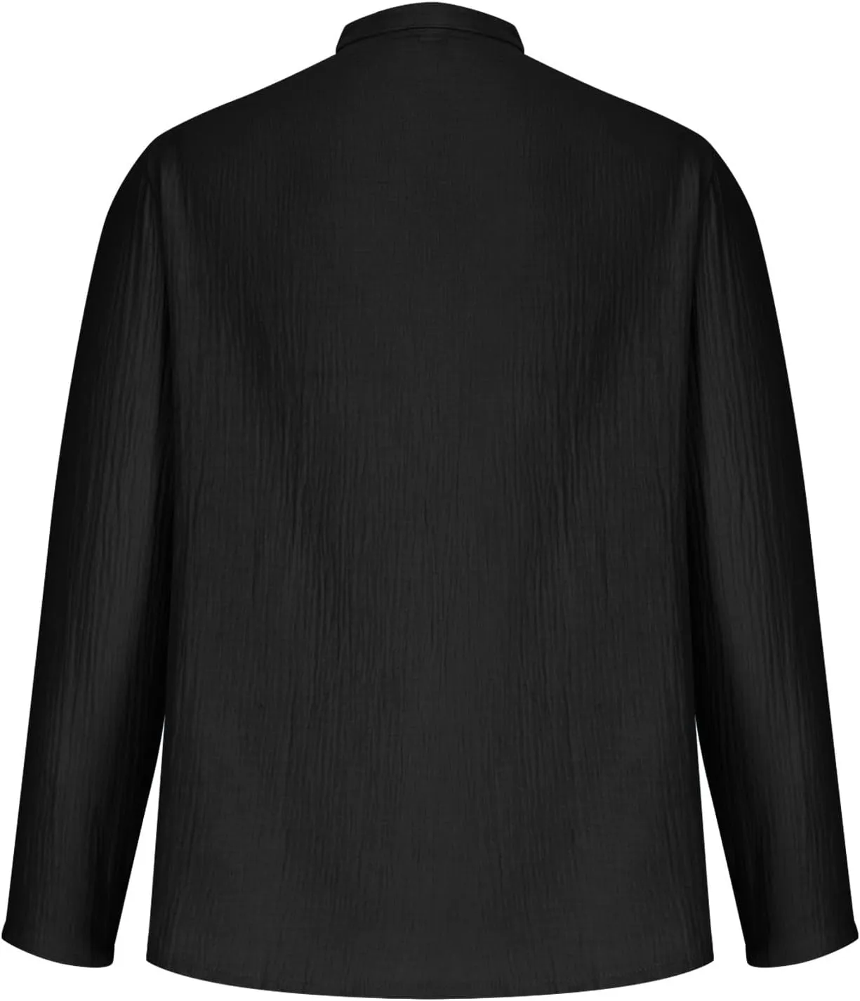 Men's Cotton Linen Casual Henley Shirts Long Sleeve Beach T Shirts Button Down Long Sleeve Solid Color Basic Pullover
