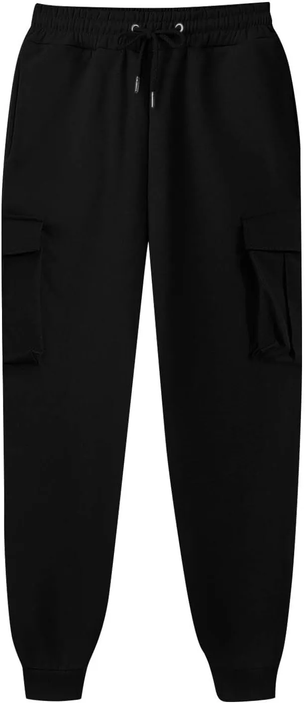 Mens Outdoor Hiking Cargo Pants Leisure Loose Sports Running Solid Color Lace Up Cargo Pants Men's Cargo Tactical