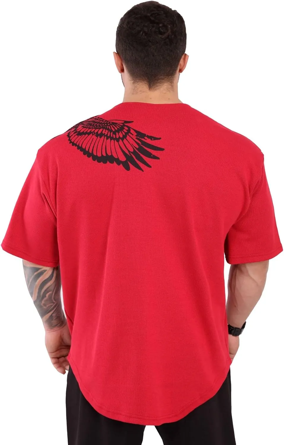 Men's Oversize Active T-Shirts, Bodybuilding and Lifting Gym Large Cut Tops