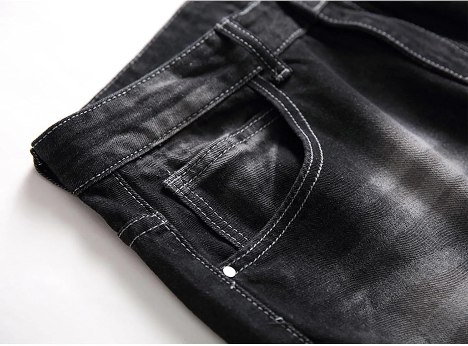 Men's Ripped Jeans Slim Fit Skinny Stretch Jeans Pant Casual Fashion Streetwear Y2K Denim Trousers Distressed Pants