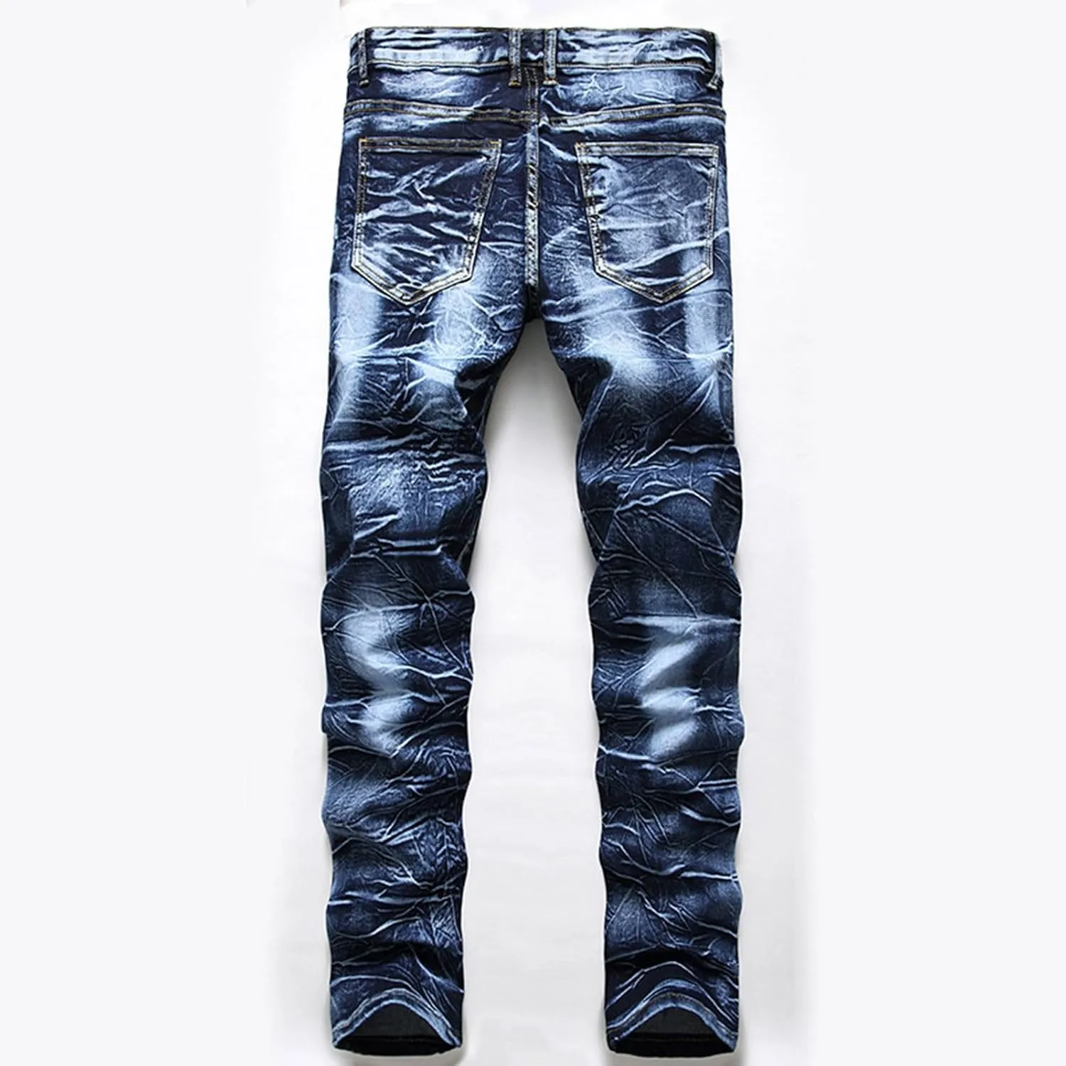 Men's Ripped Jeans Slim Fit Skinny Stretch Jeans Pant Casual Fashion Streetwear Y2K Denim Trousers Distressed Pants