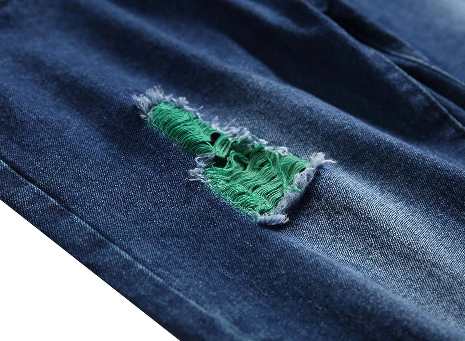 Men's Ripped Straight Leg Outdoor Jeans Distressed Skiny Stylish Denim Pants Comfort Slim Fit Classic Jeans Pants