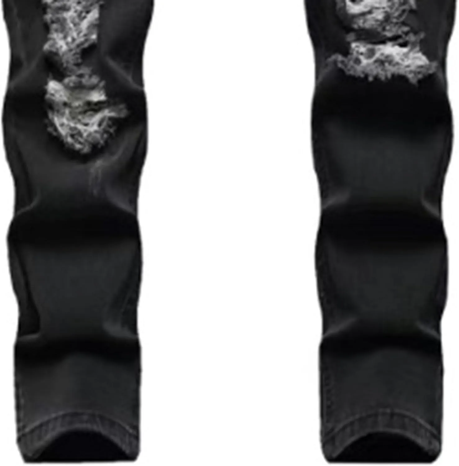 Men's Ripped Straight Leg Outdoor Jeans Distressed Skiny Stylish Denim Pants Comfort Slim Fit Classic Jeans Pants