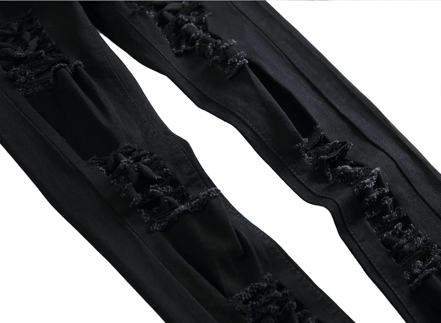 Men's Ripped Straight Leg Outdoor Jeans Distressed Skiny Stylish Denim Pants Comfort Slim Fit Classic Jeans Pants