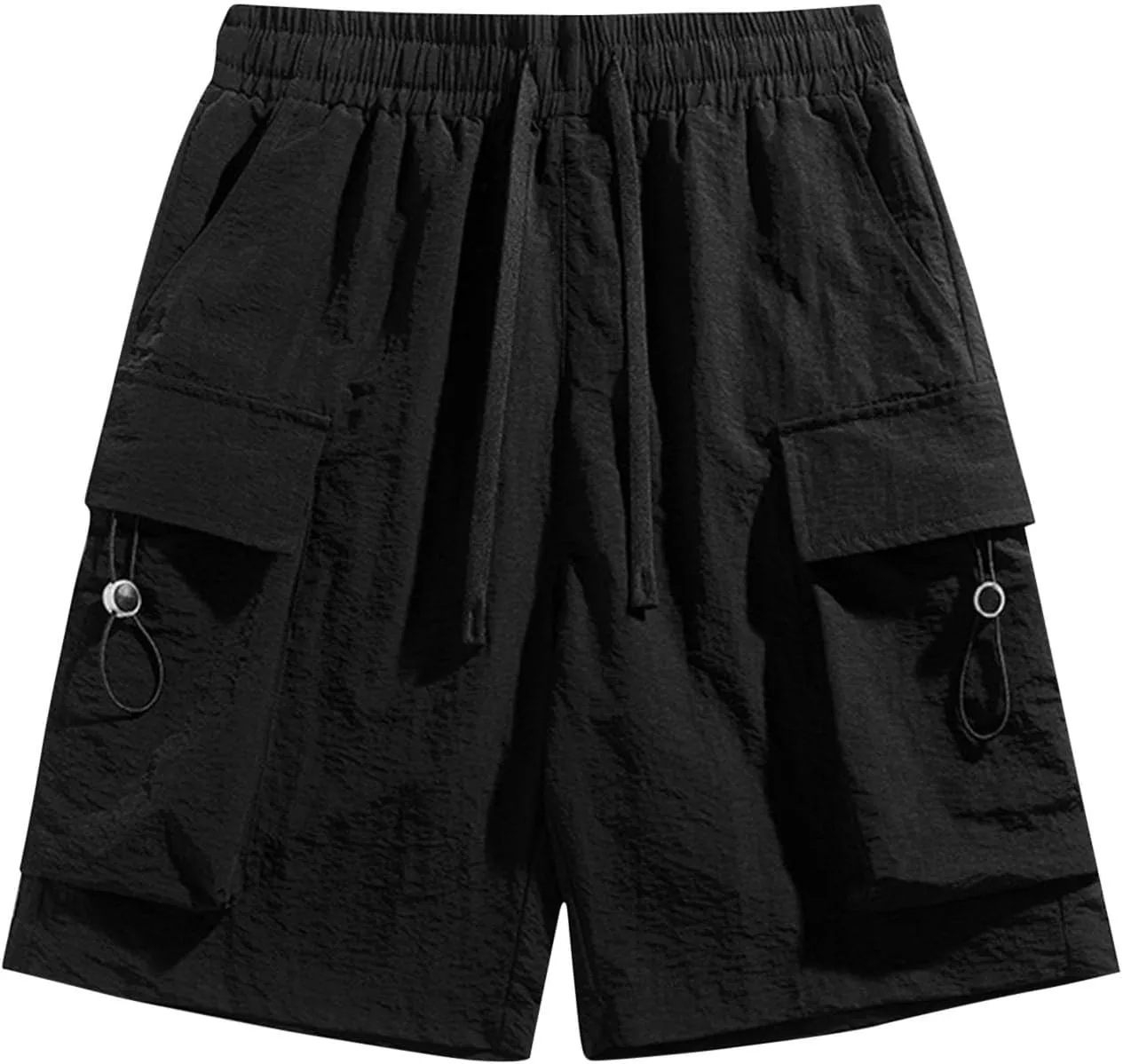 Mens Shorts Cargo Classic-Fit Slim-Fit 5" Cargo Short Summer Beach Shorts New Lightweight Elastic Waist Shorts