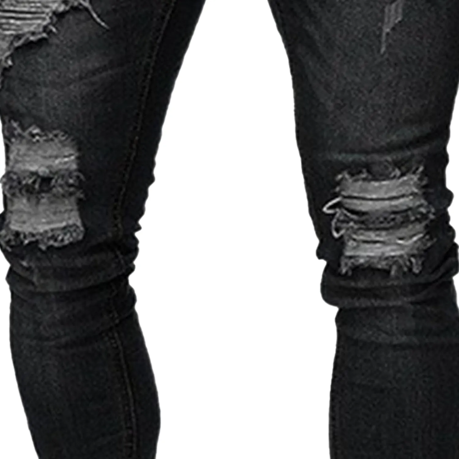 Men's Skinny Casual Destroyed Jean Slim Fit Tapered Leg Jean Pants Stretch Fashion Moto Biker Jeans