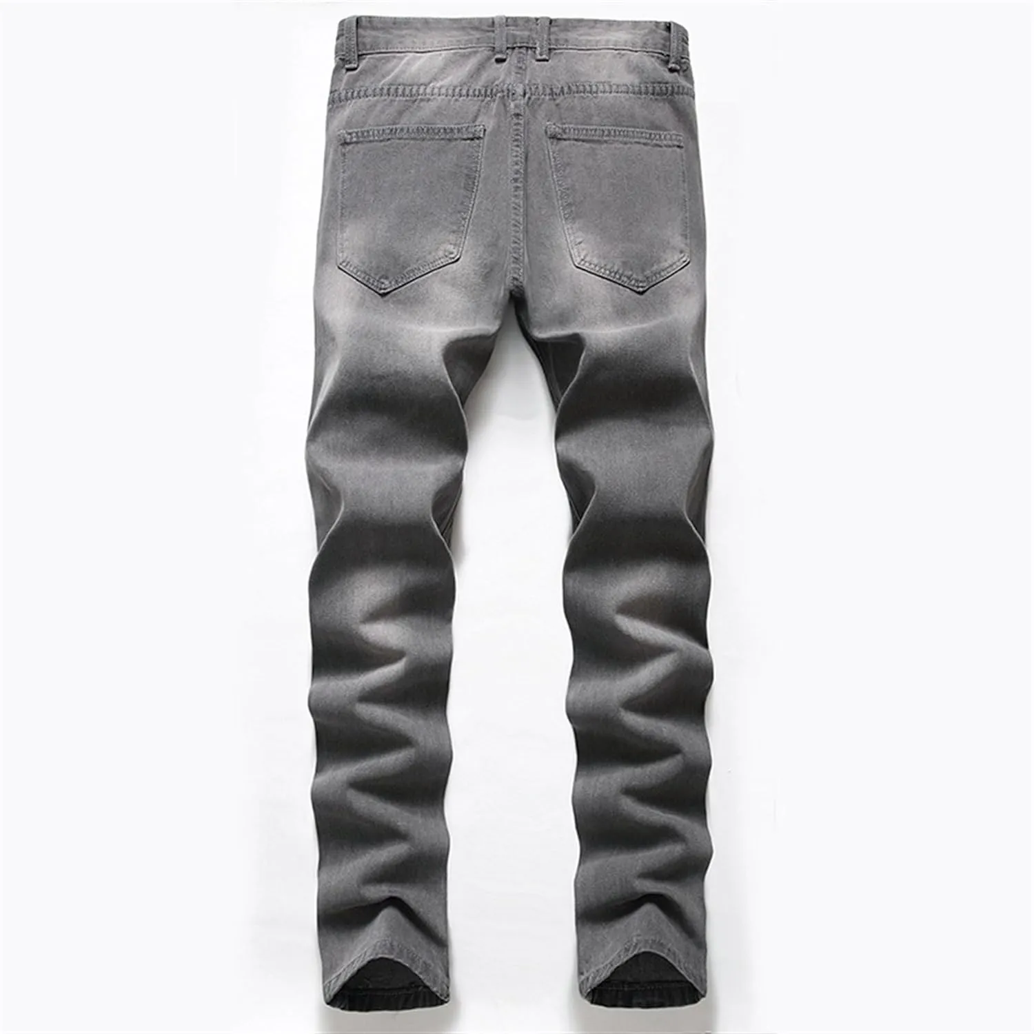 Men's Skinny Straight Leg Casual Jeans Ripped Distressed Washed Denim Pants Slim Fit Regular Biker Jeans