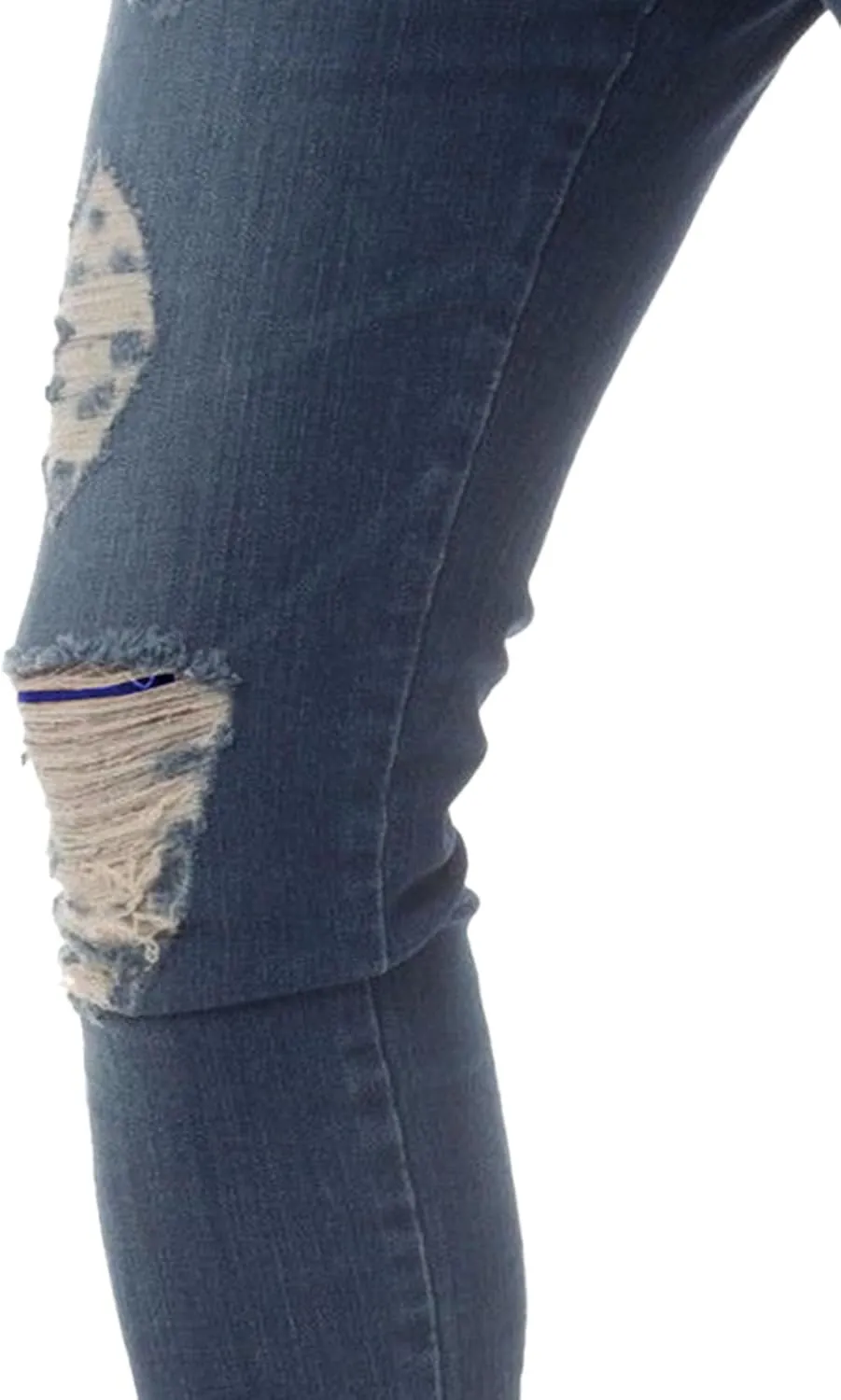 Men's Skinny Stylish Ripped Casual Jeans Distressed Slim Fit Lightweight Denim Pants Stretch Hip Hop Jeans Trouser