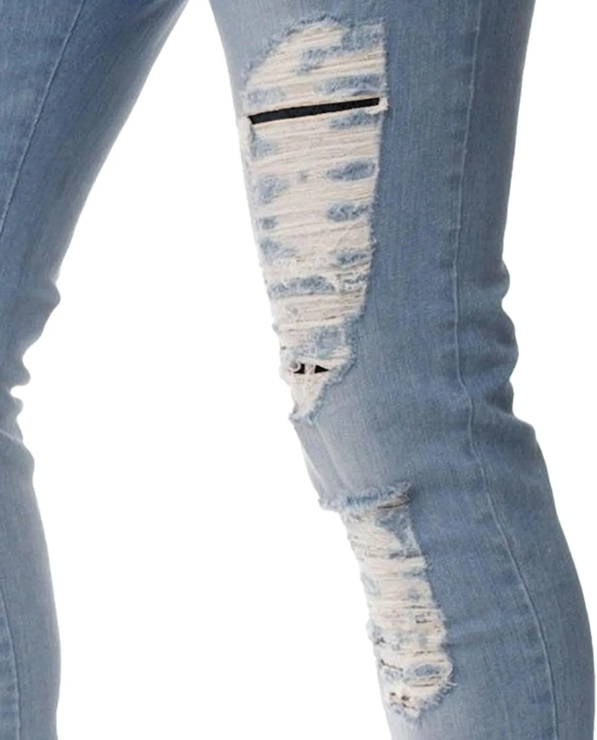 Men's Skinny Stylish Ripped Casual Jeans Distressed Slim Fit Lightweight Denim Pants Stretch Hip Hop Jeans Trouser