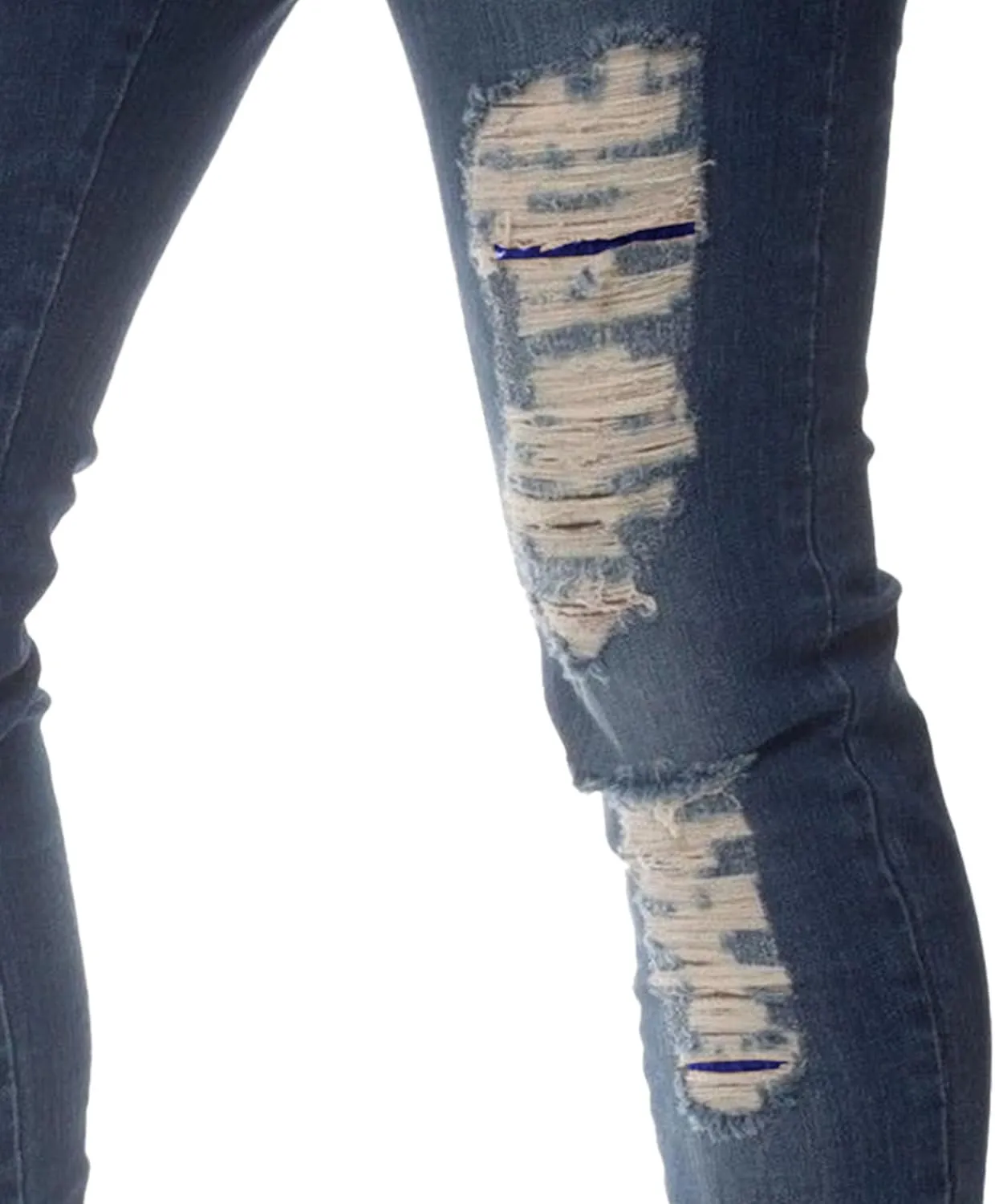 Men's Skinny Stylish Ripped Casual Jeans Distressed Slim Fit Lightweight Denim Pants Stretch Hip Hop Jeans Trouser