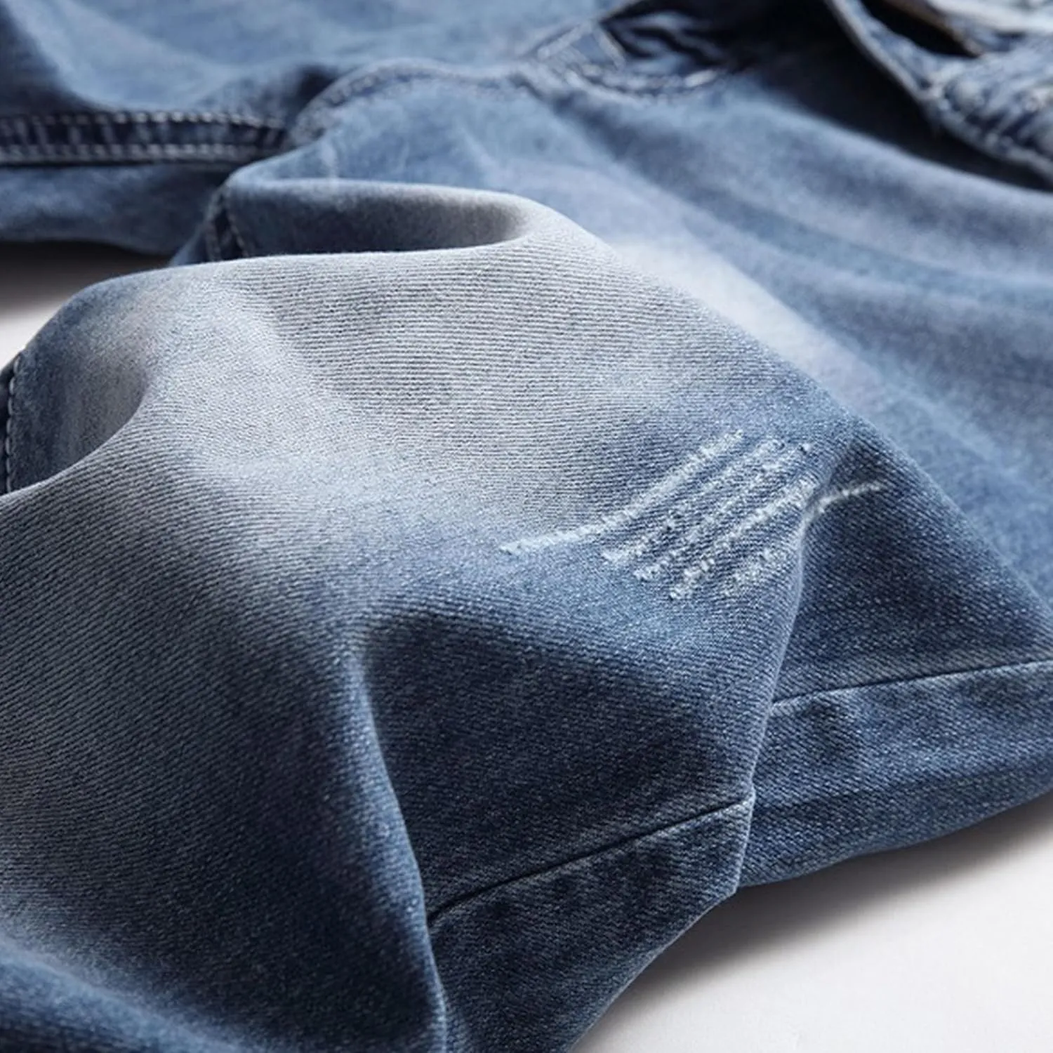 Men's Slim Fit Flex Waist Denim Pants Straight Leg Washed Casual Jeans Stretch Comfort Fashion Biker Jeans