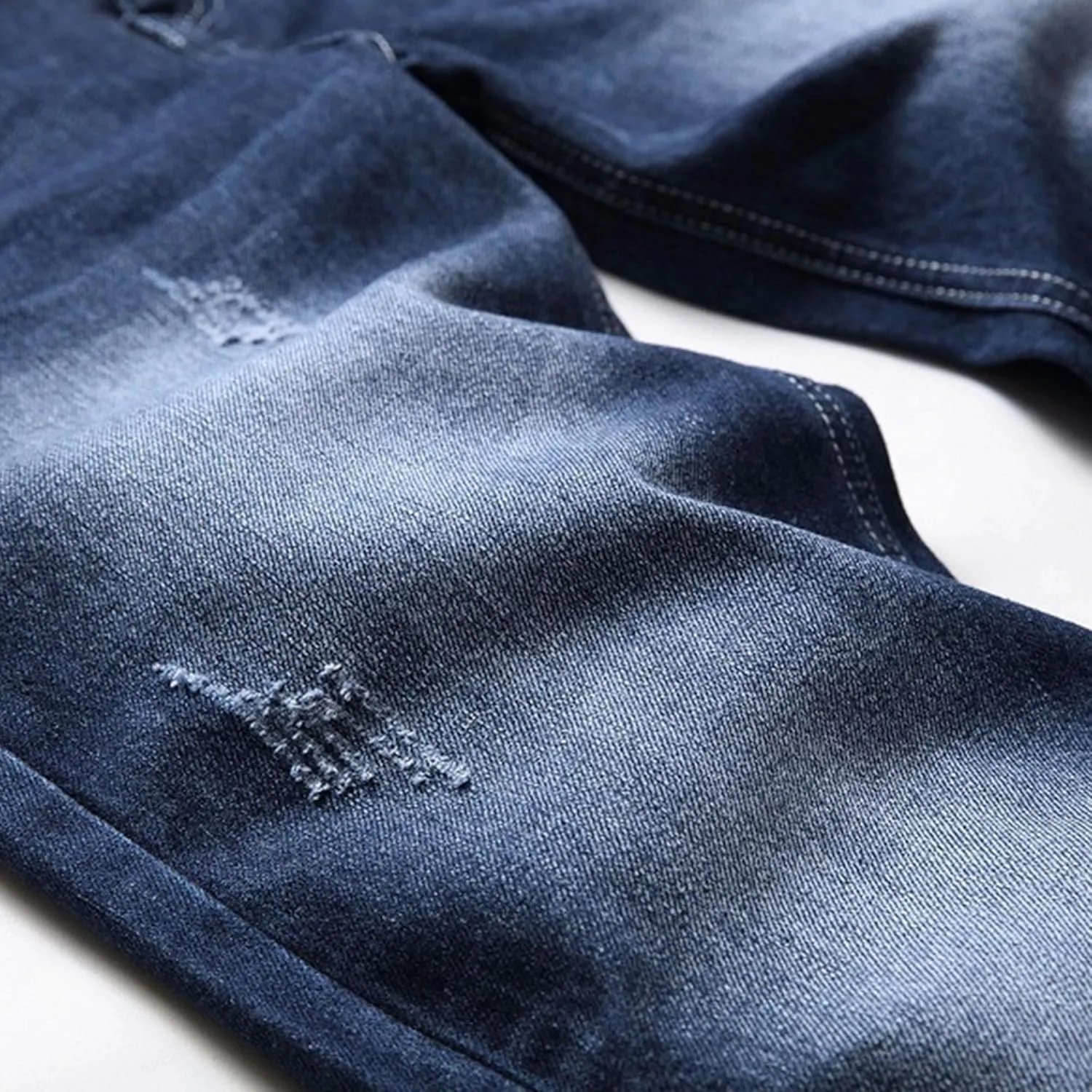 Men's Slim Fit Flex Waist Denim Pants Straight Leg Washed Casual Jeans Stretch Comfort Fashion Biker Jeans