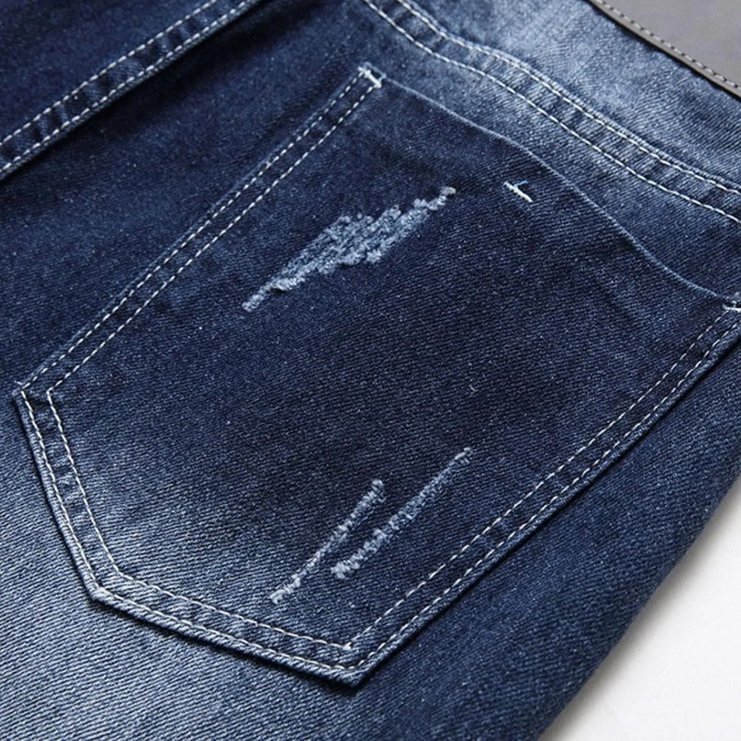 Men's Slim Fit Flex Waist Denim Pants Straight Leg Washed Casual Jeans Stretch Comfort Fashion Biker Jeans