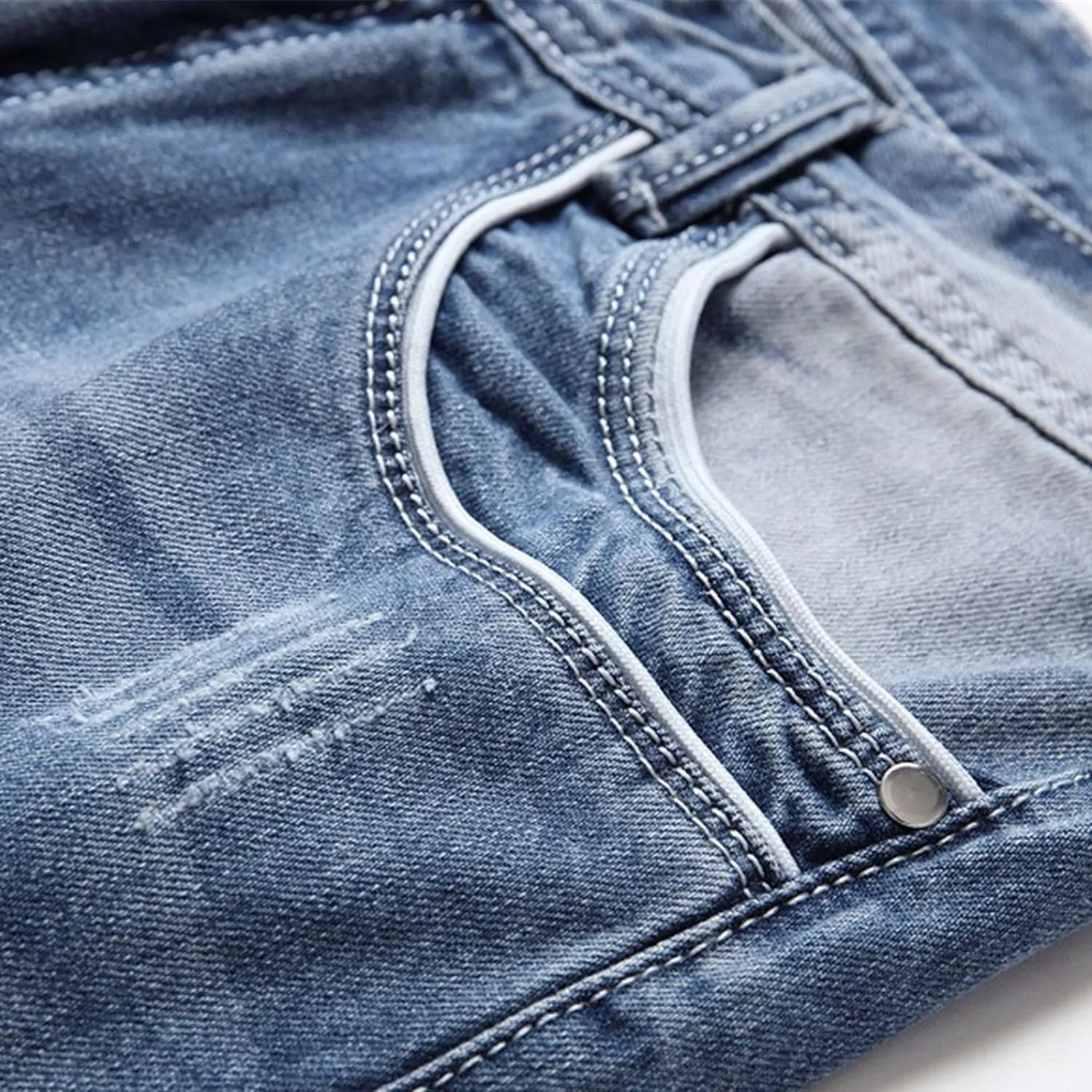 Men's Slim Fit Flex Waist Denim Pants Straight Leg Washed Casual Jeans Stretch Comfort Fashion Biker Jeans