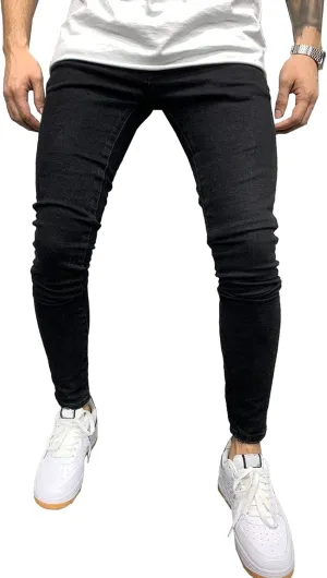 Men's Slim Fit Strech Casual Jeans Classic Comfort Flex Denim Pants Straight Leg Siknny Jogger Jeans