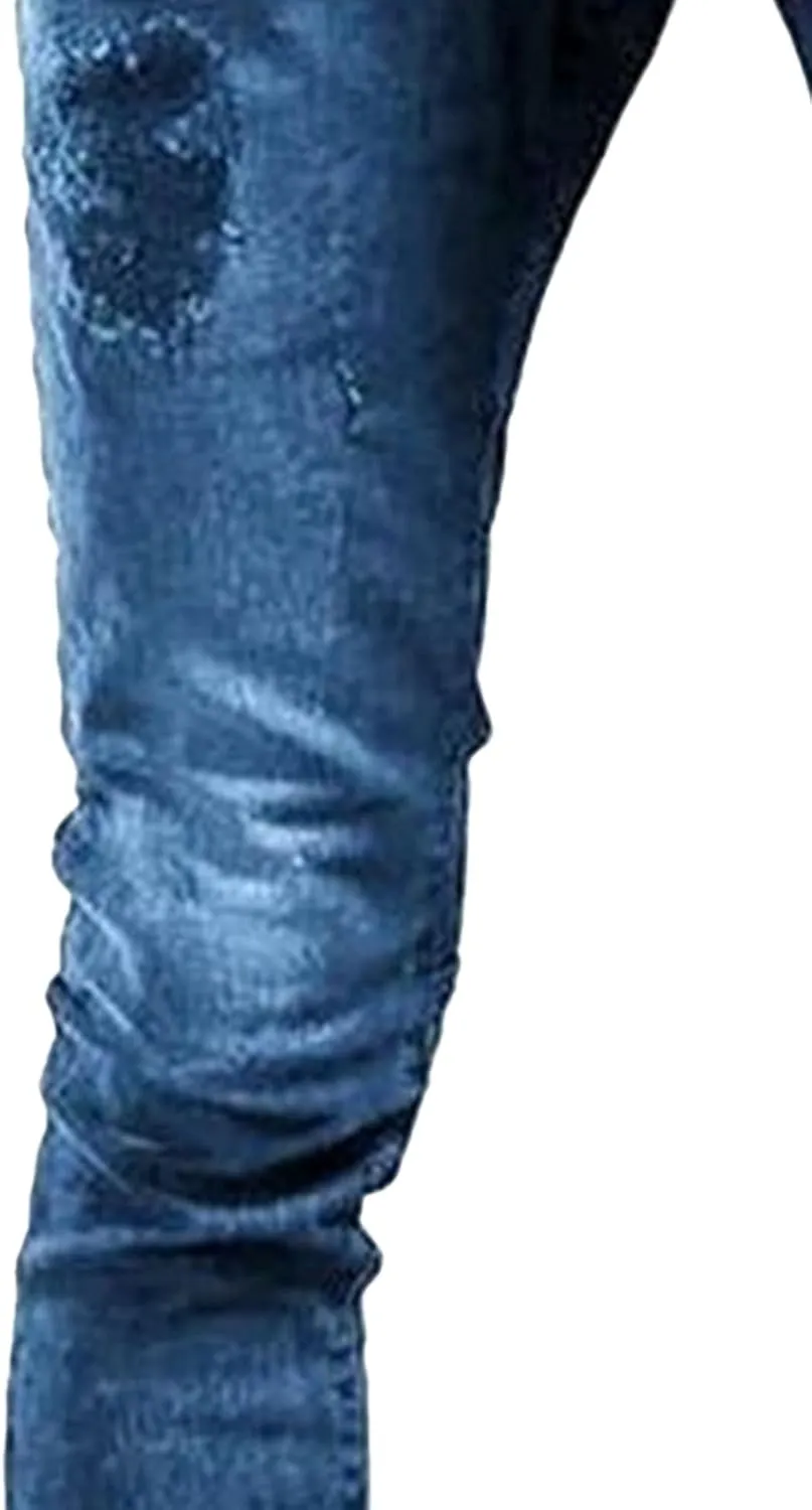 Men's Stretch Destroyed Biker Cargo Pant Slim Fit Jogger Yoga Casual Sweatpants Slim Fit Stylish Athletic Trousers