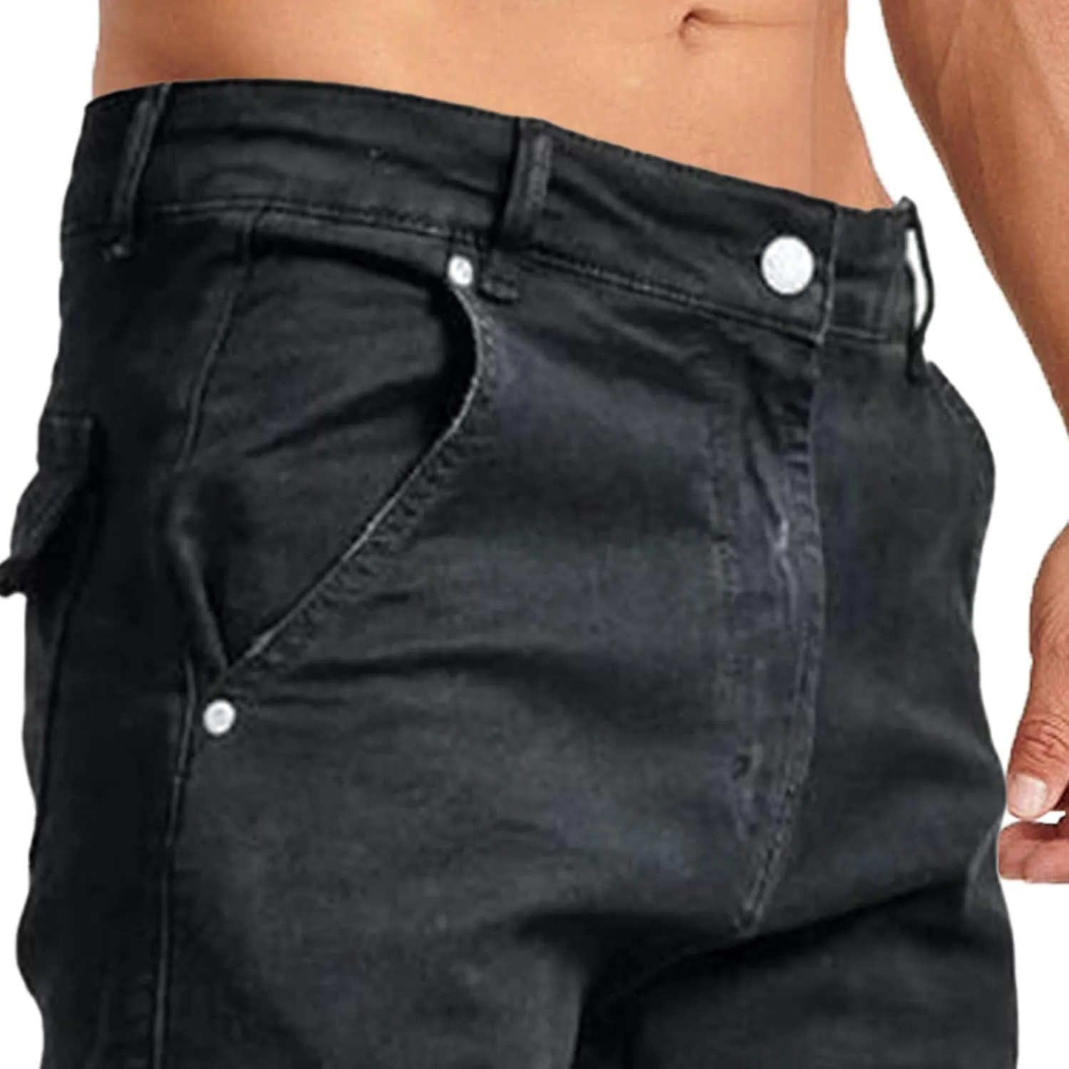Men's Stretch Destroyed Biker Cargo Pant Slim Fit Jogger Yoga Casual Sweatpants Slim Fit Stylish Athletic Trousers