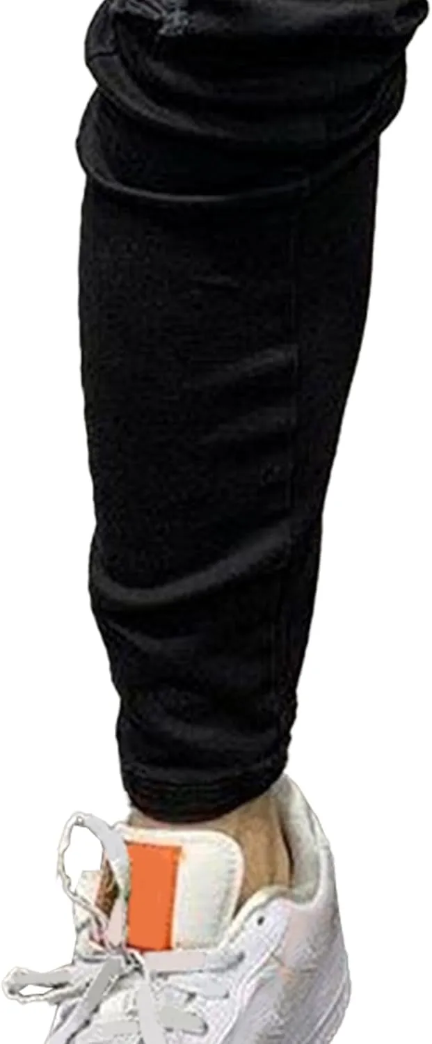 Men's Stretch Destroyed Biker Cargo Pant Slim Fit Jogger Yoga Casual Sweatpants Slim Fit Stylish Athletic Trousers