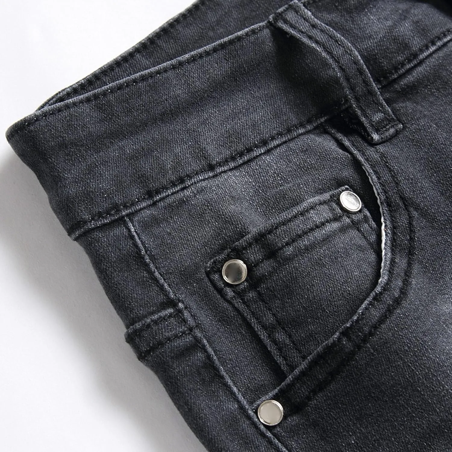 Men's Stretch Slim Fit Biker Denim Pants Ripped Distressed Comfort Jeans Straight Fit Fashion Jogger Jeans