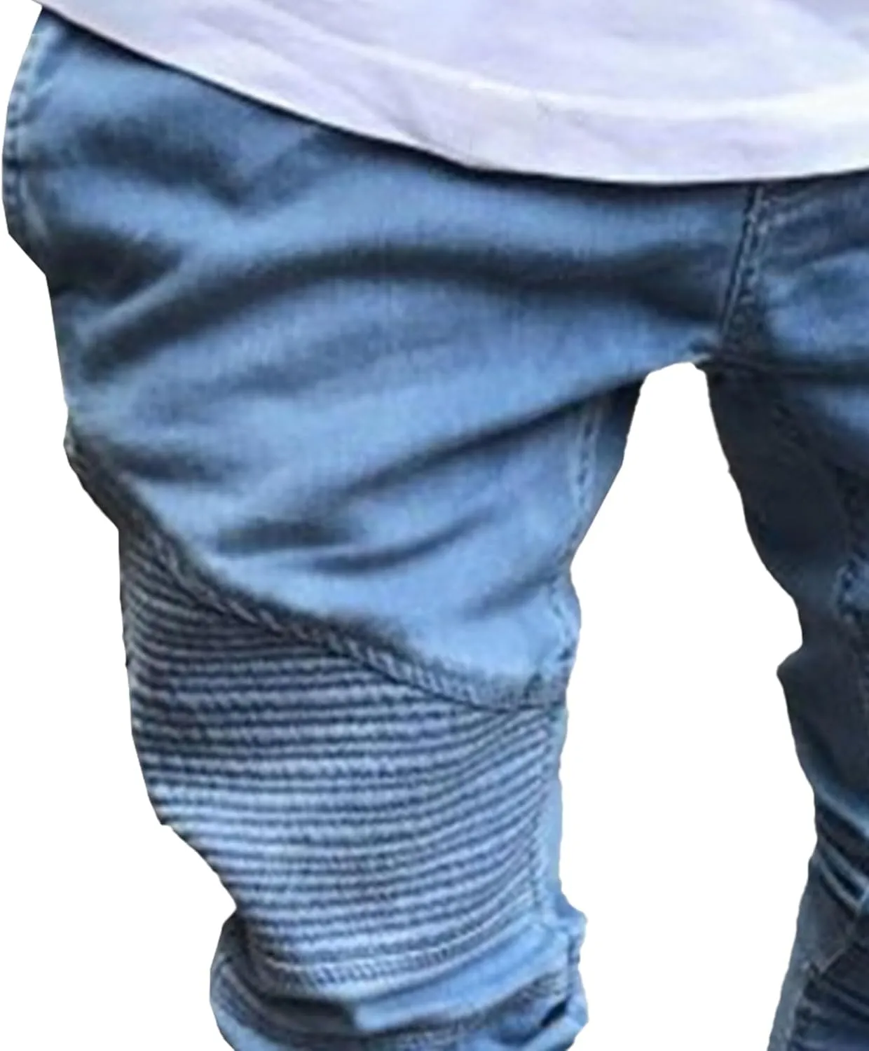 Men's Stretch Slim Fit Biker Solid Jeans Skinny Stylish Lightweight Denim Pants Casual Fashion Outdoor Jeans Trouser