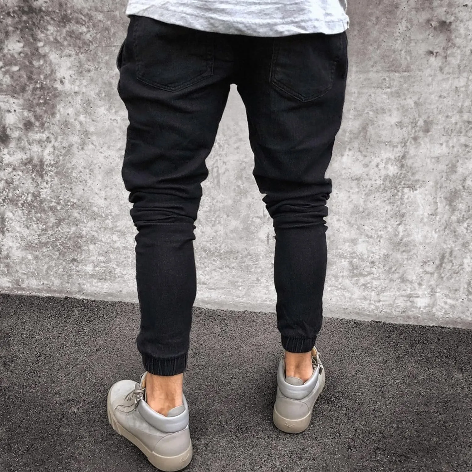 Men's Stretch Slim Fit Biker Solid Jeans Skinny Stylish Lightweight Denim Pants Casual Fashion Outdoor Jeans Trouser