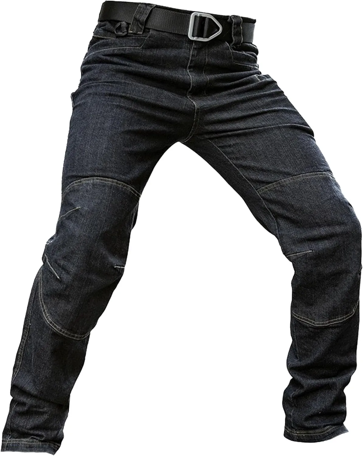Men's Stretch Slim Fit Fashion Denim Pants Comfort Casual Biker Moto Jeans Straight Leg Streetwear Basic Jeans