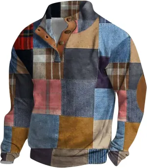 Mens Sweater Fall And Winter Casual Long Sleeved Zipper Shaker Warm Long Sleeved Sweater Tops Men'S Stand Up Collar