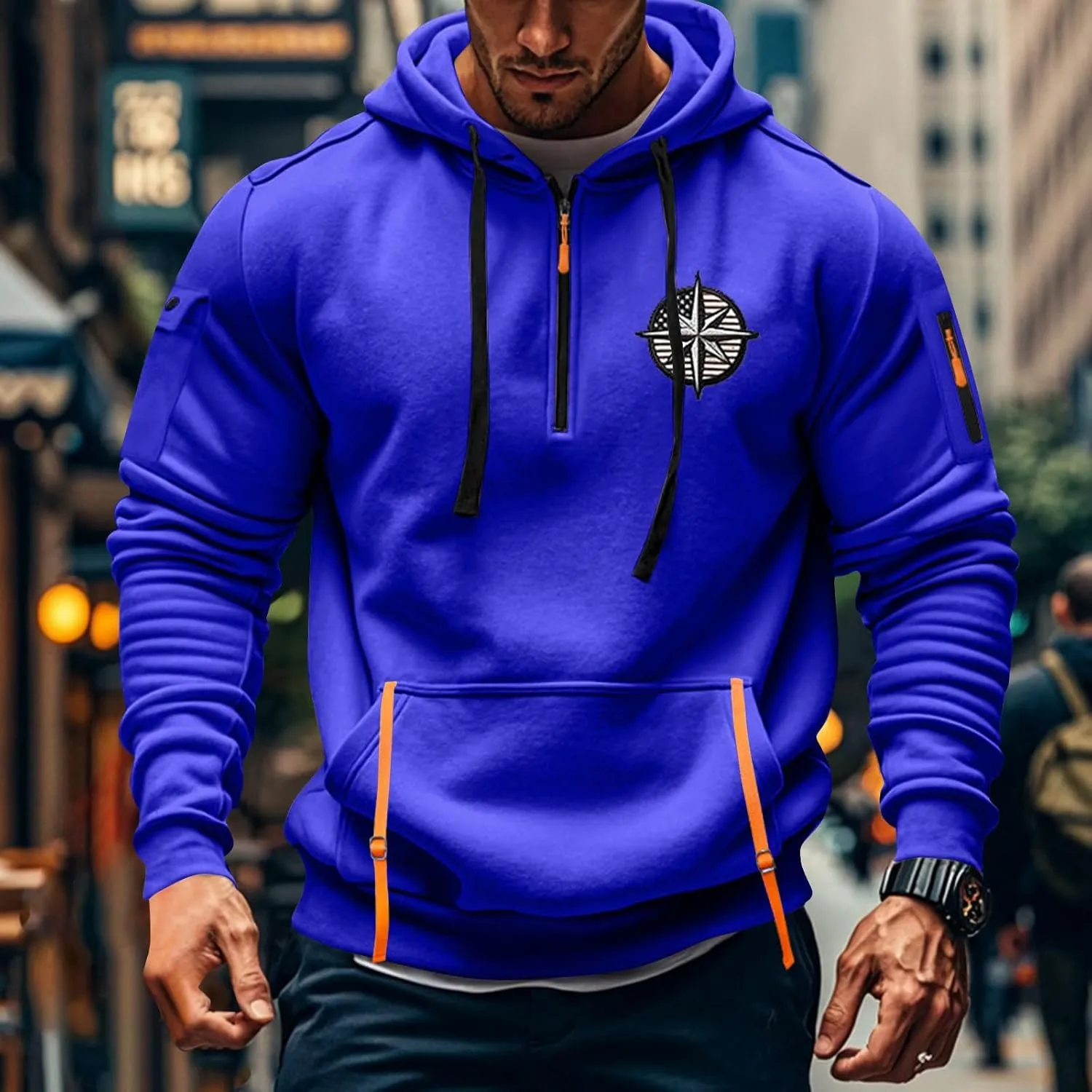 Men's Sweatshirt Cool Outerwear Long Sleeve Lightweight Drawstring Hoodies Trendy Comfy Sports Pullover