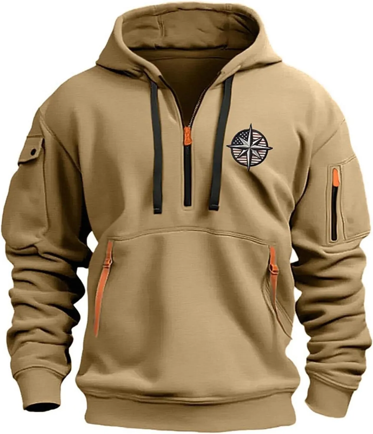 Men's Sweatshirt Cool Outerwear Long Sleeve Lightweight Drawstring Hoodies Trendy Comfy Sports Pullover