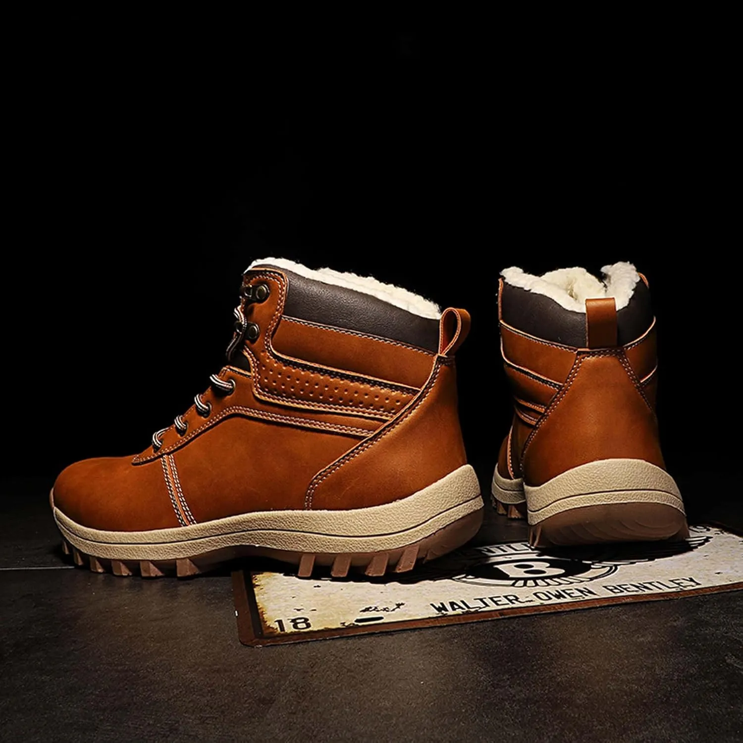 Men's Winter Snow Boots,Comfortable Warm Cotton Shoes,Non-slip Hiking and Mountaineering Boots,Waterproof Outdoor Work Shoes,Outdoor Activities