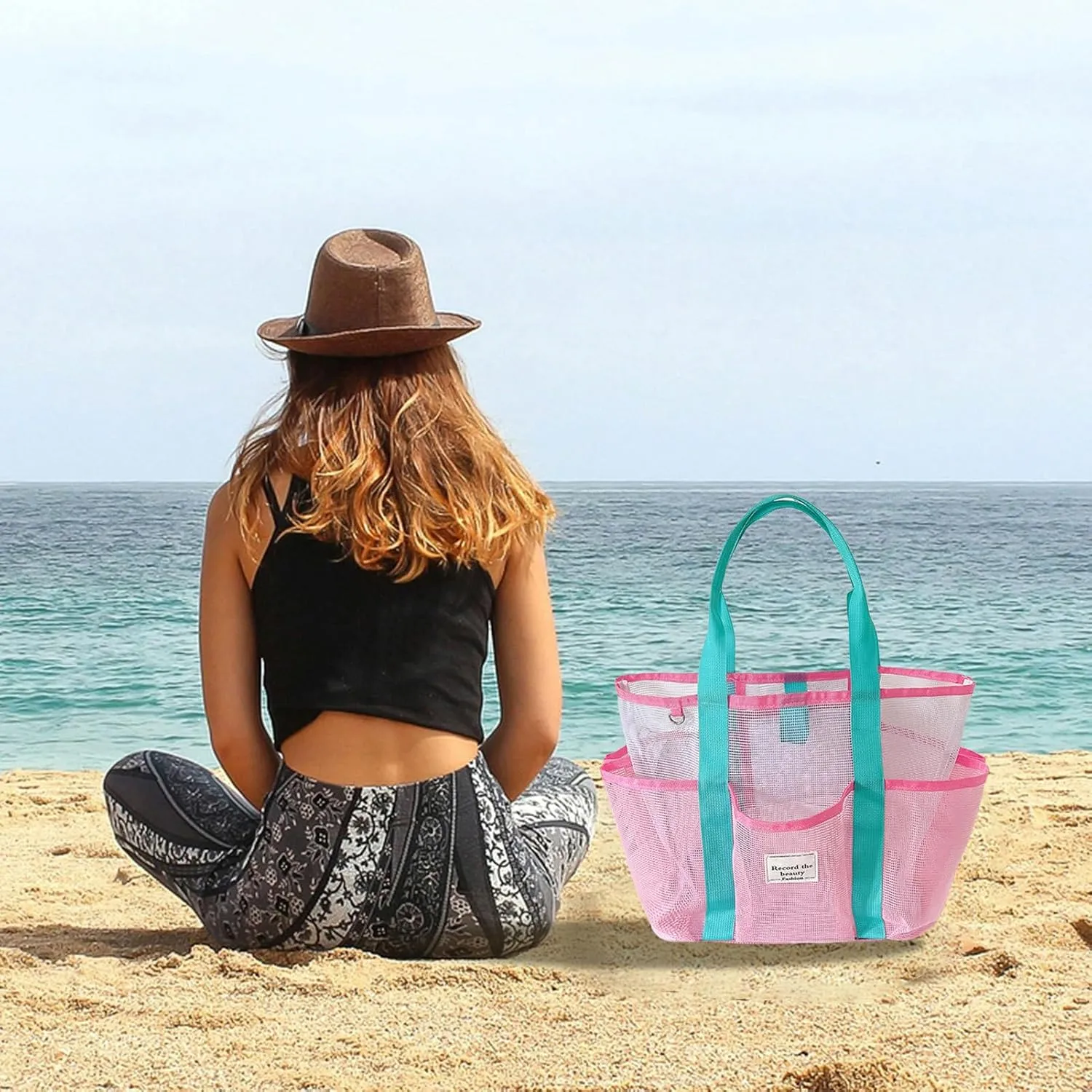 Mesh Beach Bag - Large Sandproof Tote Bag | Extra Large Mesh Beach Bag | Women's Luggage For Travel Luggage Outdoor Cruise