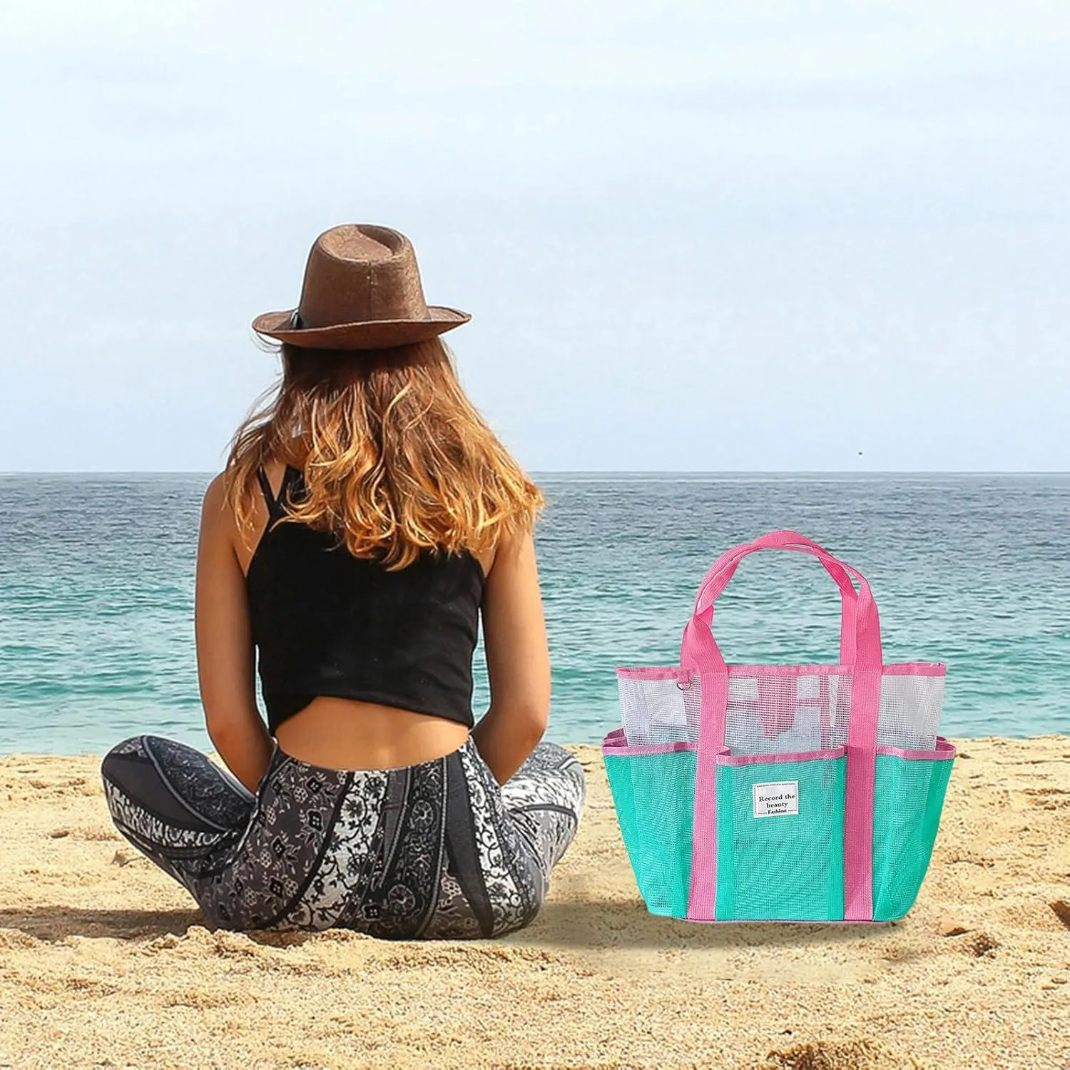 Mesh Beach Bag - Large Sandproof Tote Bag | Extra Large Mesh Beach Bag | Women's Luggage For Travel Luggage Outdoor Cruise
