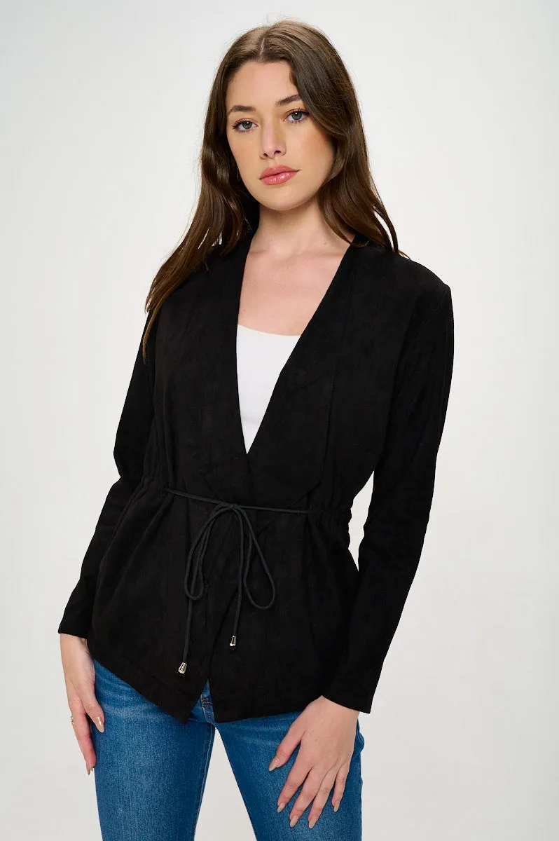 MICROSUEDE 3/4 SLEEVE JACKET