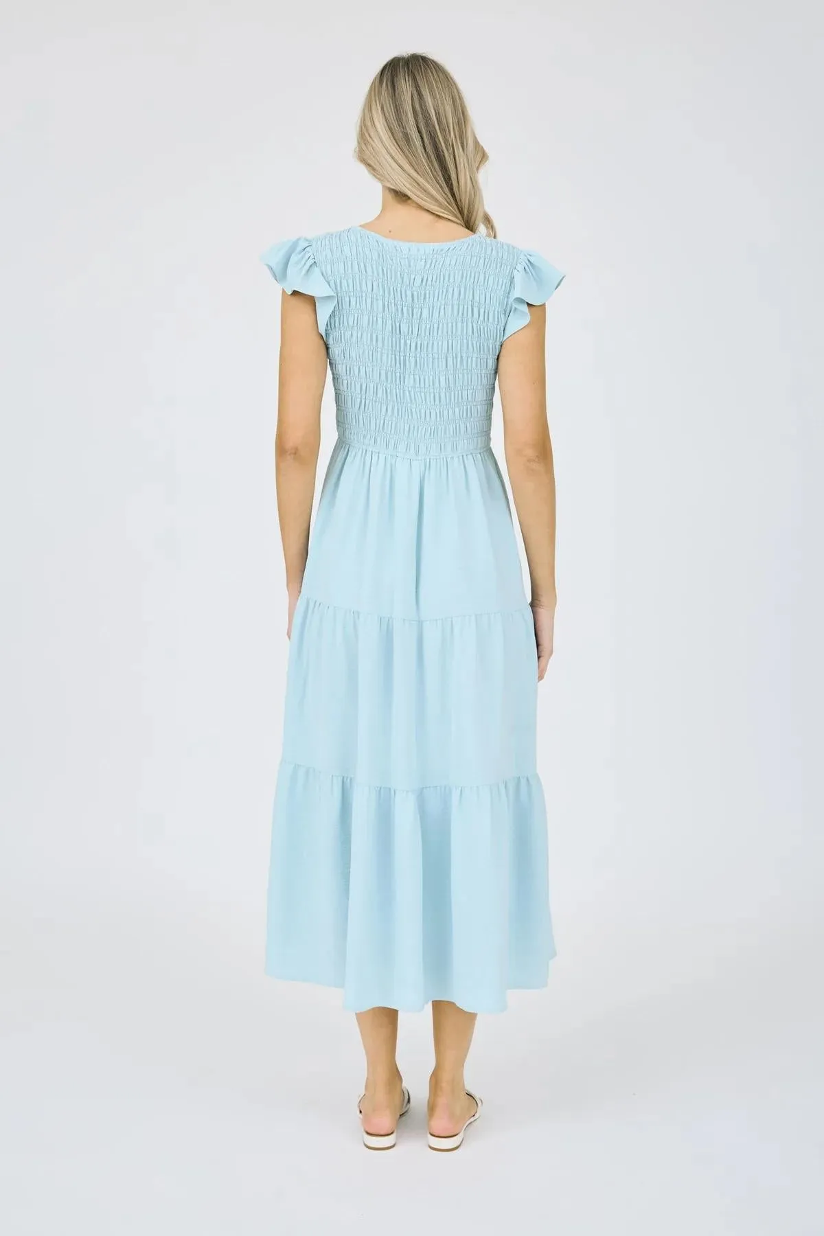 MINT FLUTTER SLEEVE MAXI DRESS