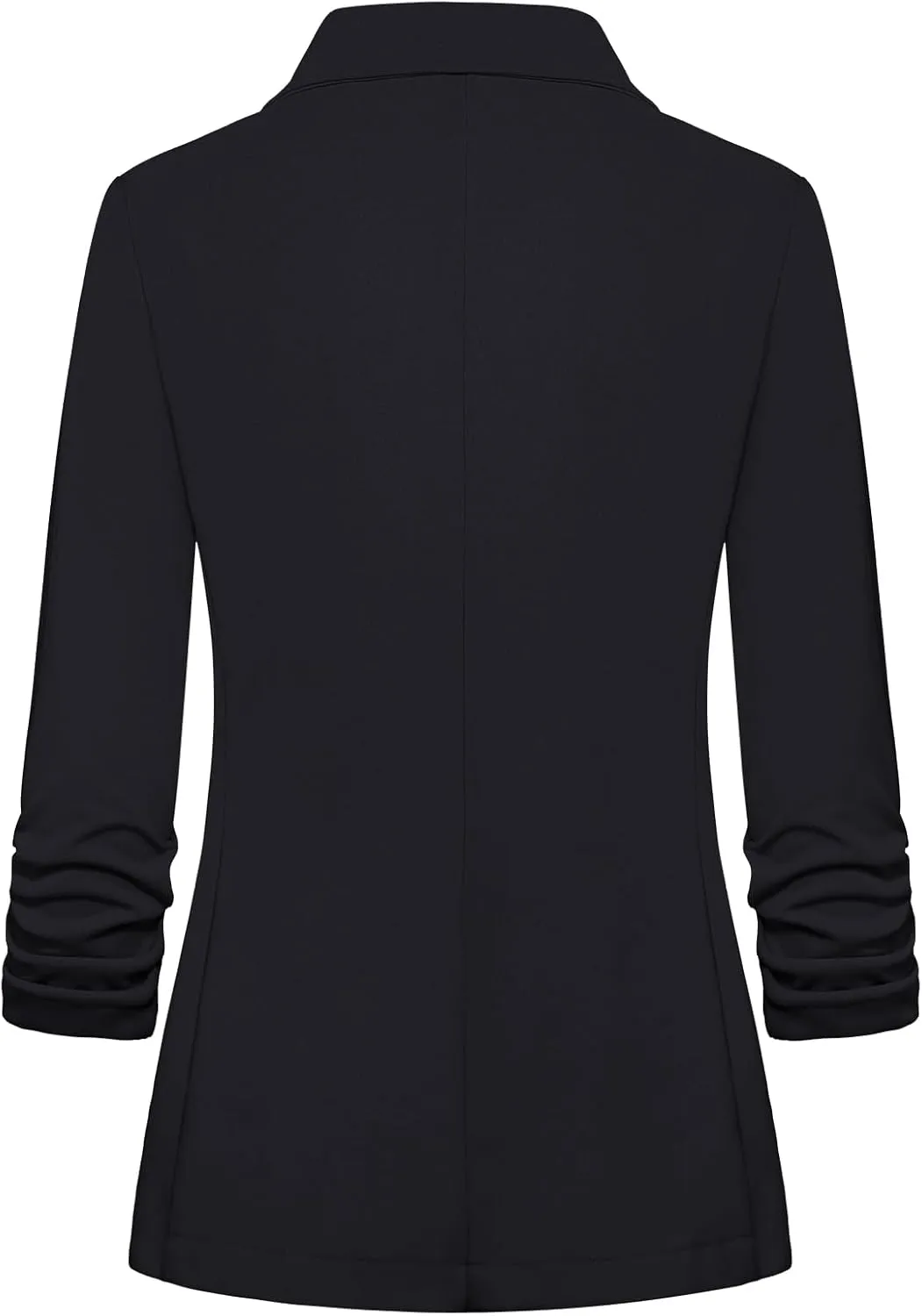 MINTLIMIT Womens Blazer 3/4 Ruched Sleeve Notch Lapel Business Work Blazers One Button Open Front Casual Jackets with Pockets