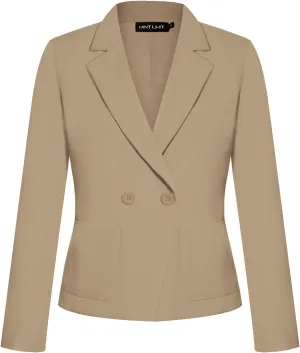 MINTLIMIT Women's Long Sleeve Blazers Button Front Notch Lapel Jacket Work Office Blazer with Pockets