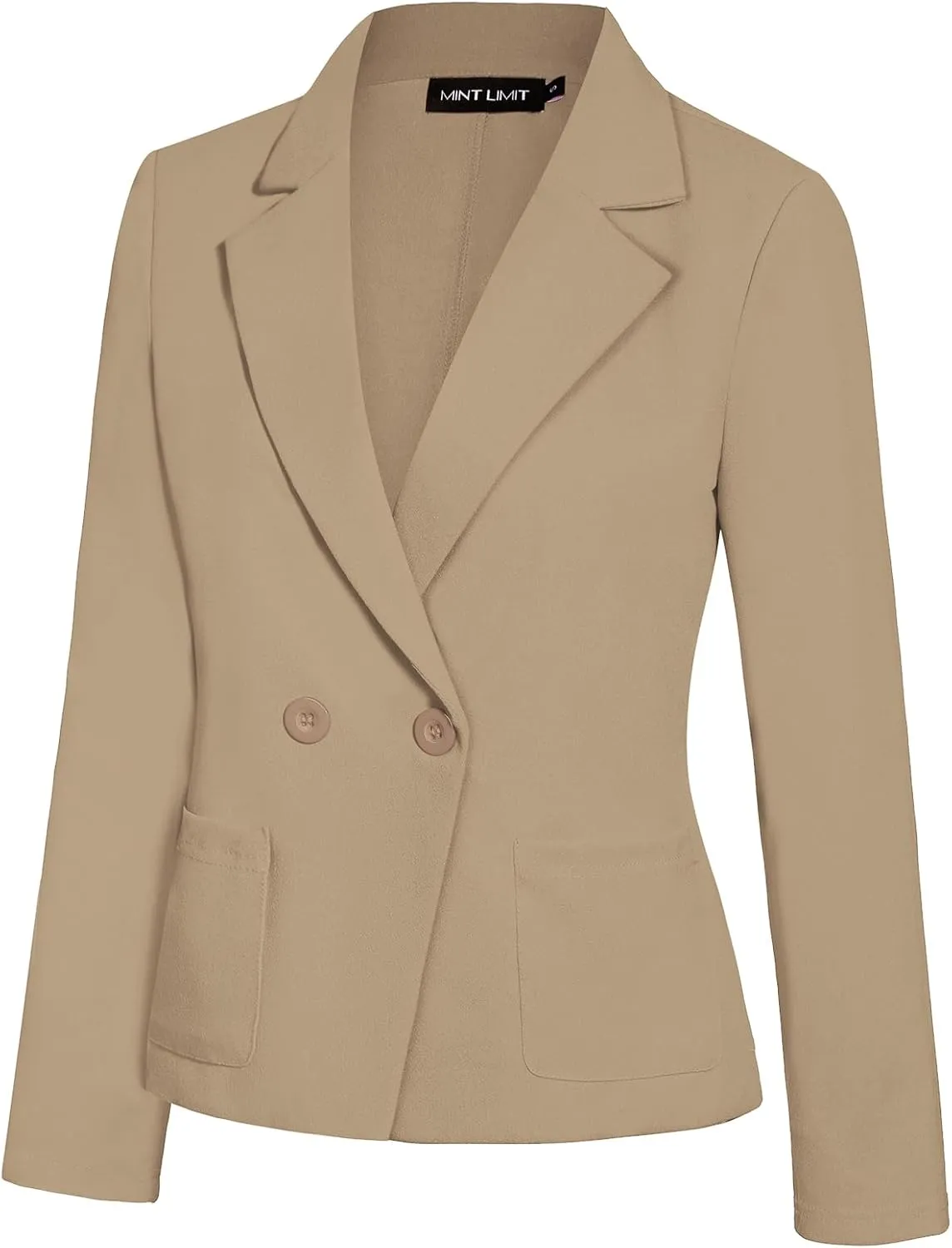 MINTLIMIT Women's Long Sleeve Blazers Button Front Notch Lapel Jacket Work Office Blazer with Pockets