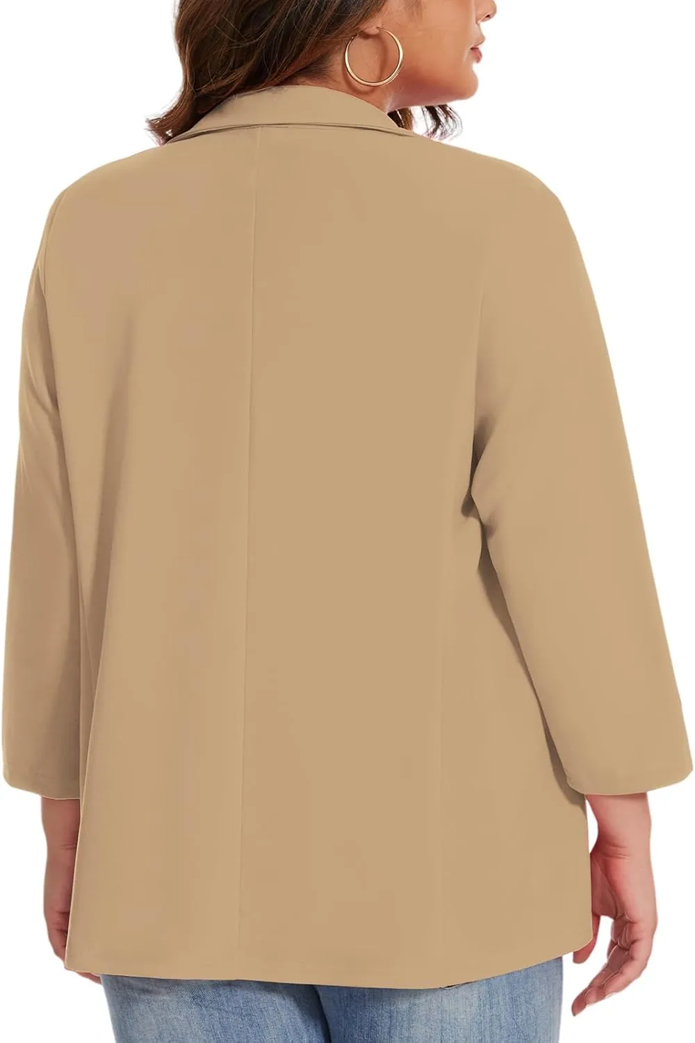MINTLIMIT Womens Plus Size Blazer 3/4 Sleeve Notch Lapel Casual Work Blazers One Button Open Front Pockets Jackets (XL-5XL)