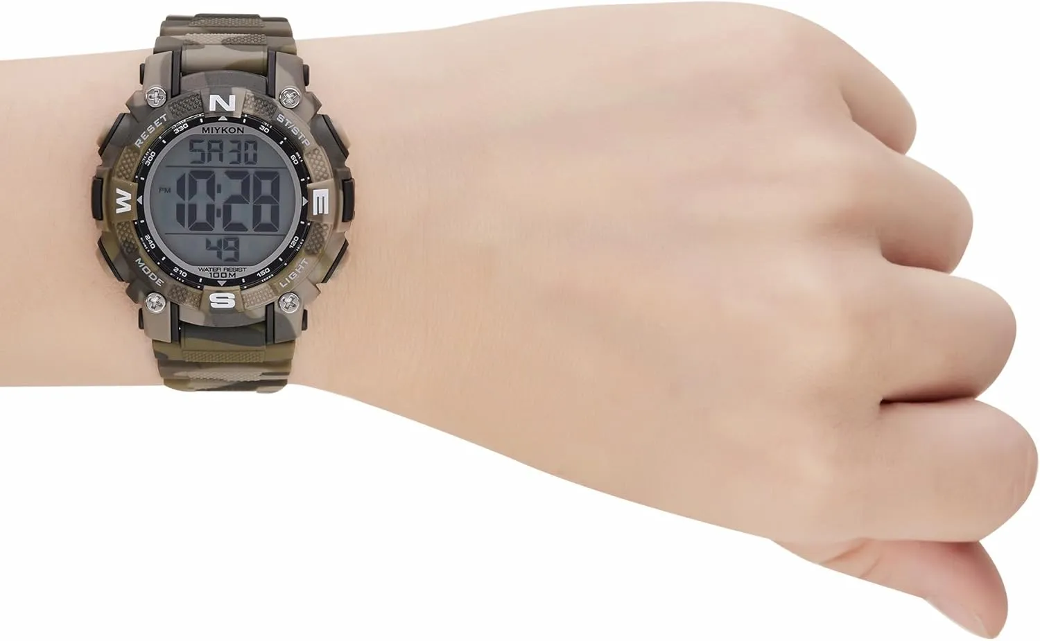 Miykon Womens Sports Digital Watch - Lightweight Shockproof, Super Illuminator, Stopwatch and Timer, Alarm, Dual Time, 24hr Military Time, 100M Water Resistant